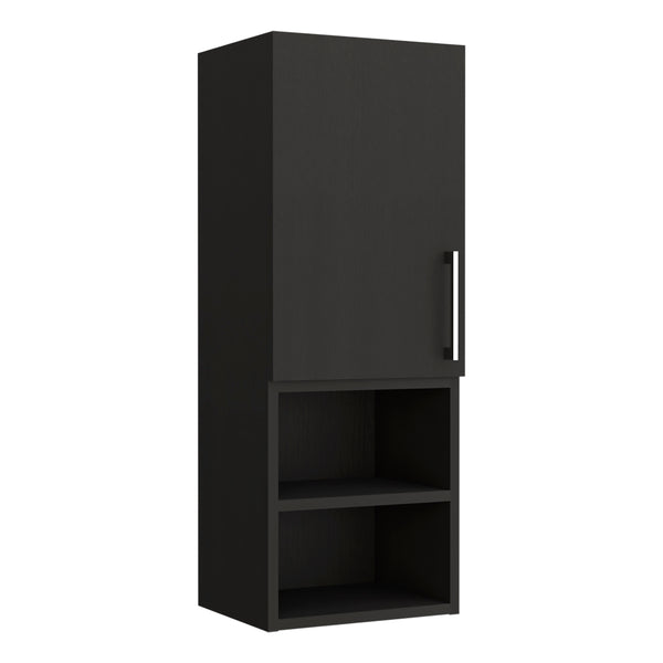 English Elm Medicine Cabinet Jozz - Sleek Black Wengue Finish With Two Shelves & Metal Handle For Modern Storage B092122961