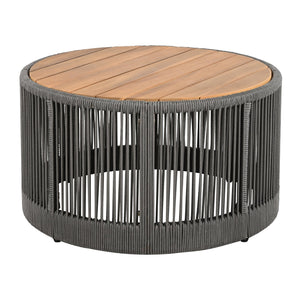 English Elm Christopher Knight Home® - Outdoor Rattan Rope & Acacia Wood Coffee Table – Stylish Weather-Resistant Patio Furniture Centerpiece N770P298632G