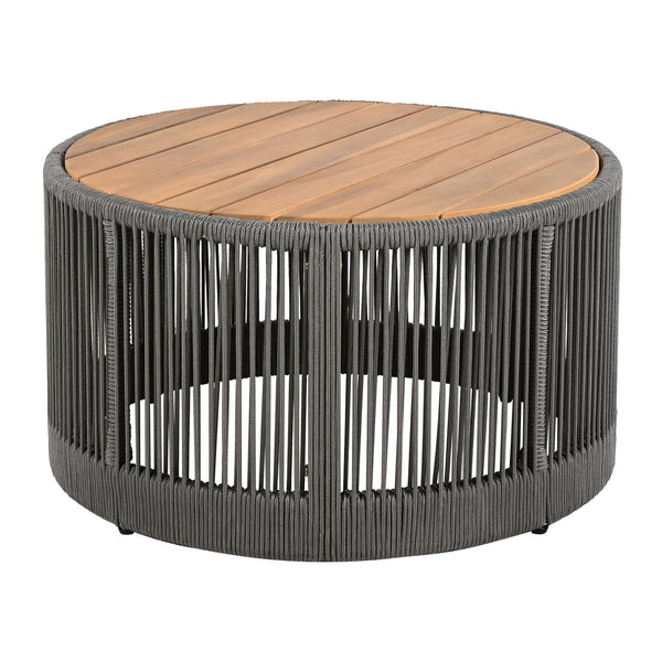English Elm Christopher Knight Home® - Outdoor Rattan Rope & Acacia Wood Coffee Table – Stylish Weather-Resistant Patio Furniture Centerpiece N770P298632G