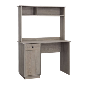 English Elm Desk Gray Hutch with Cubby & Smooth-Glide Drawer — Space-Saving Engineered Wood Desk, Durable Storage, 42.99x18.58x60" B356P354424