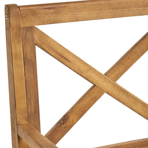 English Elm Christopher Knight Home® - PERLA Outdoor Dining Chair Set of 2 with Water‑Resistant Cushions, Acacia Wood, Comfortable Seating Blue,Teak N762P251938C