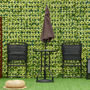 English Elm Outsunny Compact 4-Piece Outdoor Dining Set With Adjustable Umbrella & Folding Chairs For Small Spaces W2225P200652-GIGA