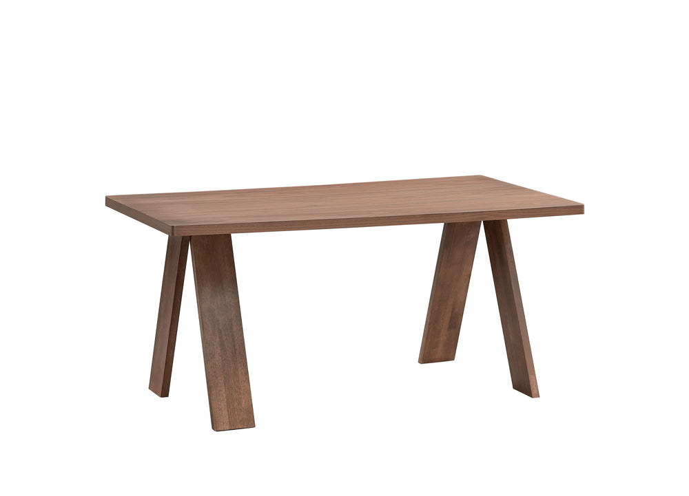 English Elm Sarha Scandinavian Walnut Dining Table with Solid Rubberwood Legs, MDF Veneer Top, 100lb Capacity B2726S00538