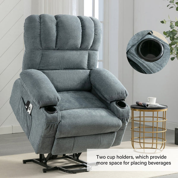 English Elm Power Electric Massage Lift Lounge Chair For Seniors - Heated Vibration, Usb Port & Reclining Comfort W1521P302634-GIGA