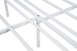 English Elm Contemporary Full-Size Metal Bed Frame with Minimalist Design, Lightweight, Foundation-Free Ease White 27 L x 58 W x 5 H B2741P364406
