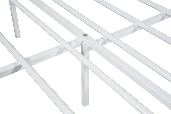 English Elm Contemporary Full-Size Metal Bed Frame with Minimalist Design, Lightweight, Foundation-Free Ease White 27 L x 58 W x 5 H B2741P364406