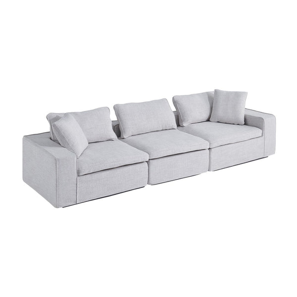 English Elm Cloud Couch Modular 4 Seater Sofa with Washable Linen and Pocket Spring Cushions White W1765S00140