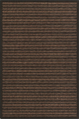 Unique Loom Outdoor Border Checkered Machine Made Border Rug Brown, Brown/Black 5' 3" x 8' 0"