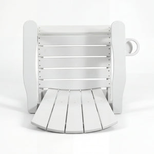 English Elm All-weather Hdpe Outdoor Bar Height Adirondack Chair with Armrests and Cup Holder White W3566P456544