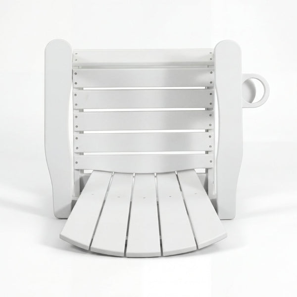 English Elm All-weather Hdpe Outdoor Bar Height Adirondack Chair with Armrests and Cup Holder White W3566P456544