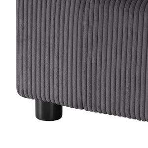 English Elm Chelsea Corner Wedge Chair - Modern Charcoal Corduroy With Plush Comfort & Removable Covers B050P404286