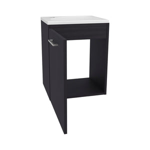 English Elm Summit Floating Wall Mount Vanity Cabinet Matte Finish Modern Bathroom Storage Black B092P439899