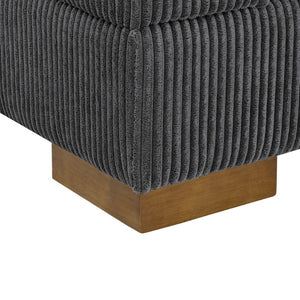 English Elm Large Corduroy Modular Sectional Sofa Sleeper with Ribbed Texture for Open Living Dark Gray B2748S00010