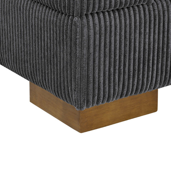 English Elm Large Corduroy Modular Sectional Sofa Sleeper with Ribbed Texture for Open Living Dark Gray B2748S00010