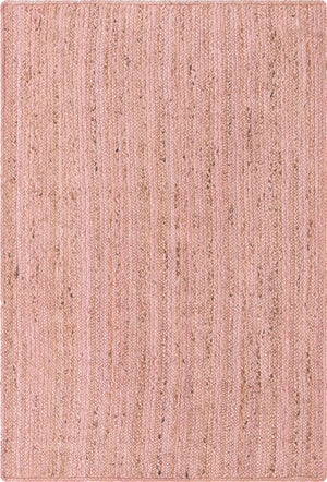 Unique Loom Braided Jute Dhaka Hand Braided Solid Rug Light Pink,  4' 1" x 6' 1"