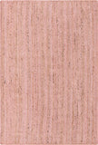 Unique Loom Braided Jute Dhaka Hand Braided Solid Rug Light Pink,  4' 1" x 6' 1"