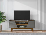 Manhattan Comfort Marcus Mid-Century Modern TV Stand Grey and Nature 259BMC50