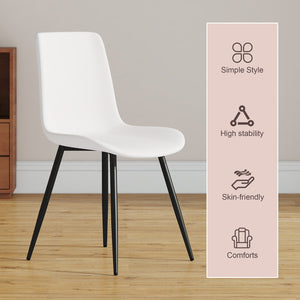 English Elm Table And Chair Set - Elegant 4-Seater Sintered Stone Dining Table With White Pu Chairs For Comfort W1151S04206-GIGA