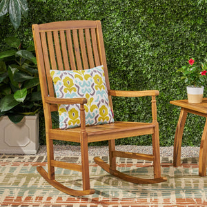 English Elm Christopher Knight Home® - Acacia Outdoor Porch Rocking Chair – Durable Acacia Hardwood, Rustic Slat Design, Smooth Rocking Motion Teak 65490.00