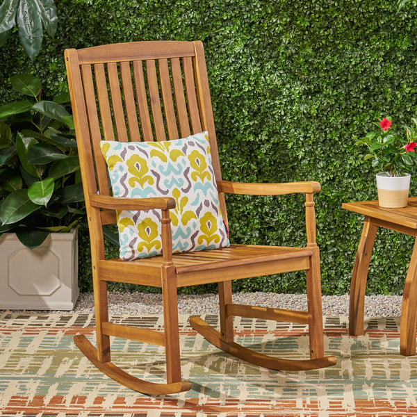 English Elm Christopher Knight Home® - Acacia Outdoor Porch Rocking Chair – Durable Acacia Hardwood, Rustic Slat Design, Smooth Rocking Motion Teak 65490.00