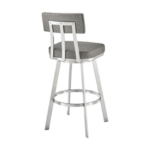 English Elm Verin Swivel Barstool Upholstered Faux Leather Seat Pedestal Base Kitchen Island B2736P354294