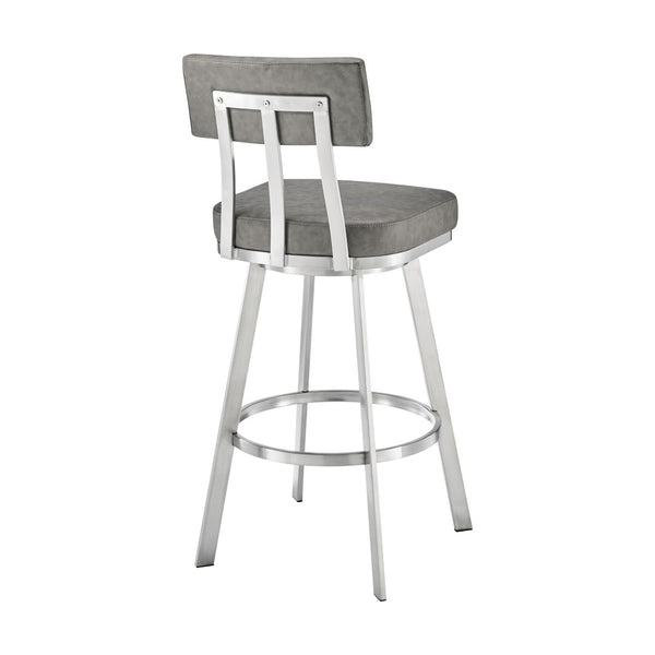 English Elm Verin Swivel Barstool Upholstered Faux Leather Seat Pedestal Base Kitchen Island B2736P354294