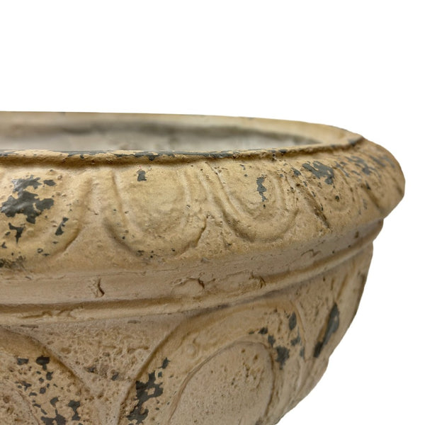 English Elm Mgo Square Garden Urn Hand-painted Antique White Outdoor Planter for Patios W5230P449932