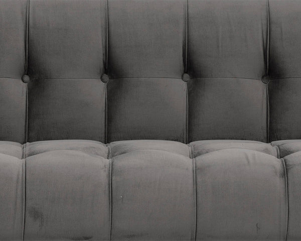 Sunpan Ekon Sofa - Boldly Refined Design with Deep Button Tufting and Rustic Bronze Steel Frame for Any Space Piccolo Pebble