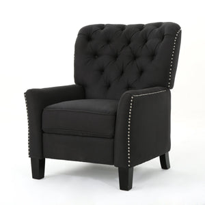 English Elm Christopher Knight Home® - Modern Dark Grey Fabric Push Back Recliner with Rivet Detail, Ergonomic Support & Plush Cushioning 61370.00
