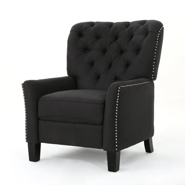 English Elm Christopher Knight Home® - Modern Dark Grey Fabric Push Back Recliner with Rivet Detail, Ergonomic Support & Plush Cushioning 61370.00