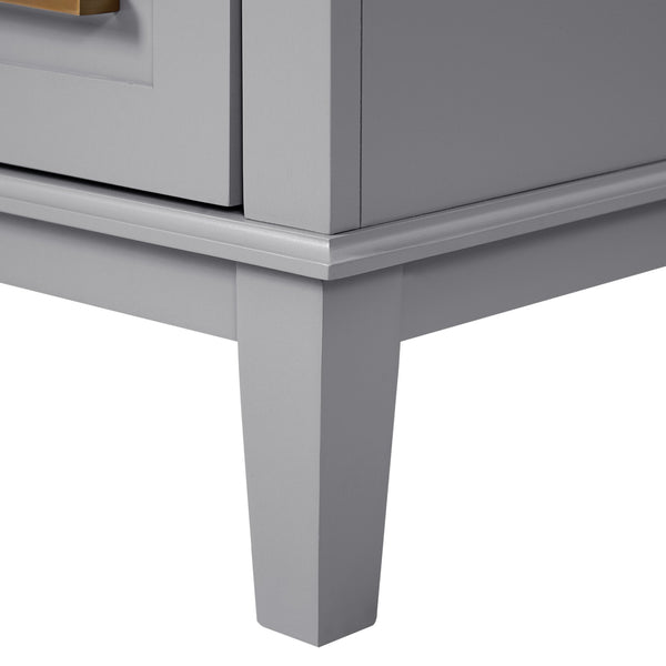 English Elm 36" Gray Modern Bathroom Vanity with Ceramic Sink, Solid Wood Frame, Soft-Close Doors & 4 Drawers N729P253935E