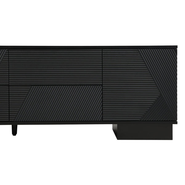 English Elm Vibe Haus Minimalist Media Console with Cabinets and Drawers for Living Room N724P360376B