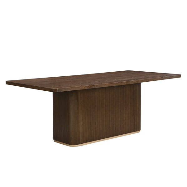 English Elm Christopher Knight Home® - 84" Rectangular Dining Table – Elegant Walnut Centerpiece For 6-8, Easy Assembly & Versatile Use! N771P296162T_N771P296163T