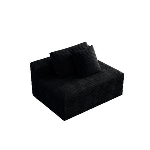 English Elm Wi-009a-black-2u Reversible Chaise Corduroy Modular Sectional for Modern Living Spaces W3819P435436