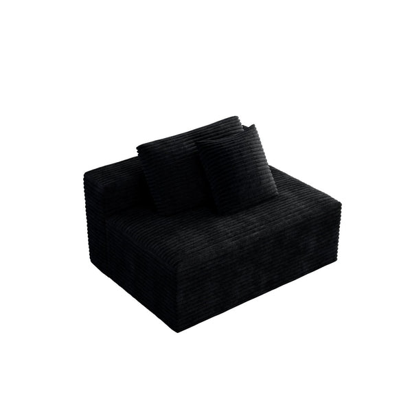 English Elm Wi-009a-black-2u Reversible Chaise Corduroy Modular Sectional for Modern Living Spaces W3819P435436