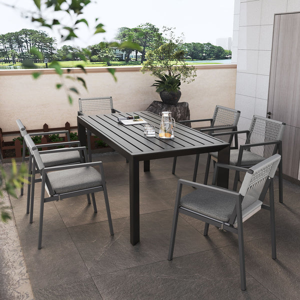 English Elm Christopher Knight Home® - Outdoor Dining Set: Modern Aluminum Chair And Table Set For 6 - Stylish, Durable & Easy To Maintain! N768P196697G_74381.00