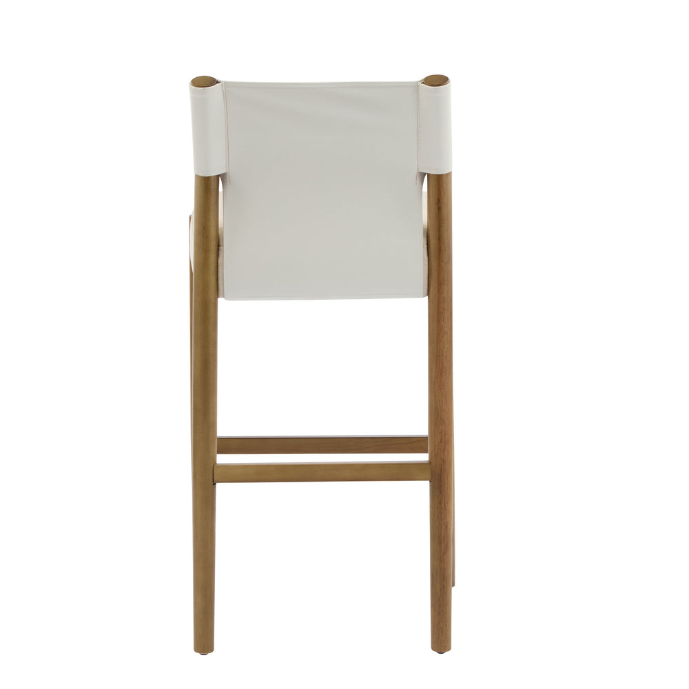 English Elm Christopher Knight Home® - 28.5'', Solid Wood Bar Stool Set of 2 with White Polyester Cushion, 28.5'' Counter Height Modern Rustic Appeal N780P271400W