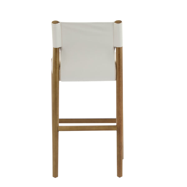 English Elm Christopher Knight Home® - 28.5'', Solid Wood Bar Stool Set of 2 with White Polyester Cushion, 28.5'' Counter Height Modern Rustic Appeal N780P271400W