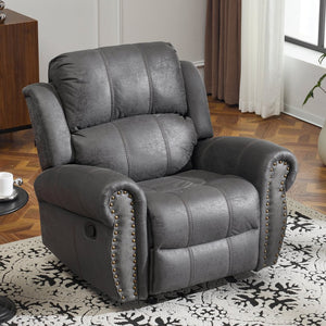 English Elm Christopher Knight Home® - 40.75" Wide Suede Manual Glider Recliner Chair with Rolled Arms, Microfiber Comfort & Infinite Positions Slate N763P264499E