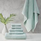 Beautyrest Nuage Glam/Luxury Cotton Tencel Blend Antimicrobial 6 Piece Towel Set BR73-3754 Seafoam