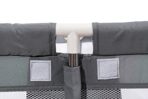 English Elm FABRIC Baby Playpen Foldable Toddler Fence with Anti-Slip Suction Base, Breathable Mesh Views, Gray B205P293090