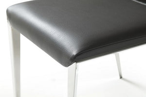 VIG Furniture Taryn Modern Minimalist Seating Set Of 2 With Stainless Triangular Frame And Easy-Clean Leatherette Upholstery Dark Grey Dining Chair VGVC-B803-DKGRY
