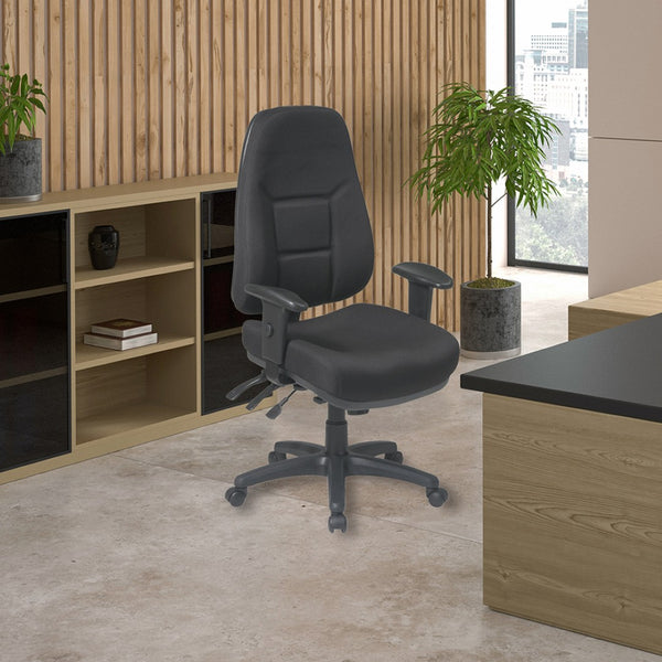 OSP Home Furnishings High Back Ergonomic Office Chair with Lumbar Support Adjustable Arms and Tilt Control 2907-231
