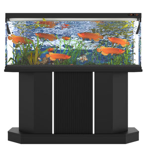 English Elm Modern Engineered Wood Aquarium Stand with Cabinet & Power Hub, 880lb Capacity, Sleek Black Storage N704P350199B