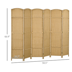 English Elm Homcom 6-Panel Folding Room Divider - Stylish Privacy Screen For Home Office & Bedroom Decor W2225P200677