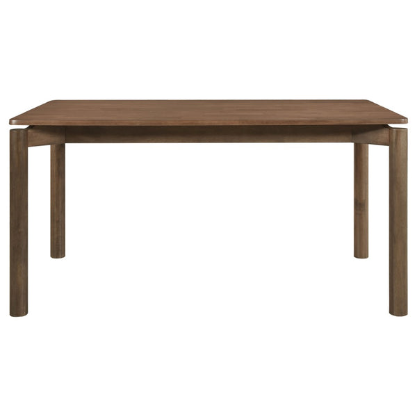 English Elm Svenstra Rubberwood Seven Piece Dining Set Mid Century Modern Seats Six Walnut B062S01763