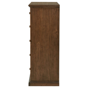 English Elm Anzio Six Drawer Chest Warm Wood Finish Bedroom Storage with Round Knob Hardware Brown B062P451786