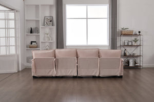 English Elm United We Win U-Shaped Modular Cloud Couch, 110" Chenille Sectional With Memory Foam & Storage W1568S00236-GIGA