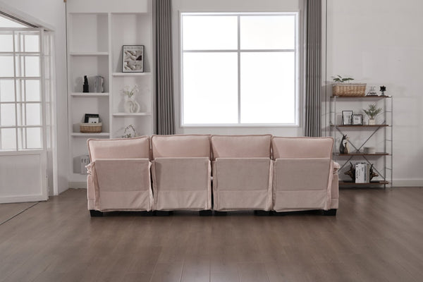 English Elm United We Win U-Shaped Modular Cloud Couch, 110" Chenille Sectional With Memory Foam & Storage W1568S00236-GIGA