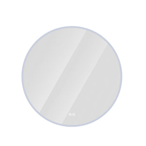English Elm 32'' LED Round Mirror with Lights, Anti-Fog Touch Vanity, 3-Color Dimmable, Explosion-Proof Edge W2709P242511